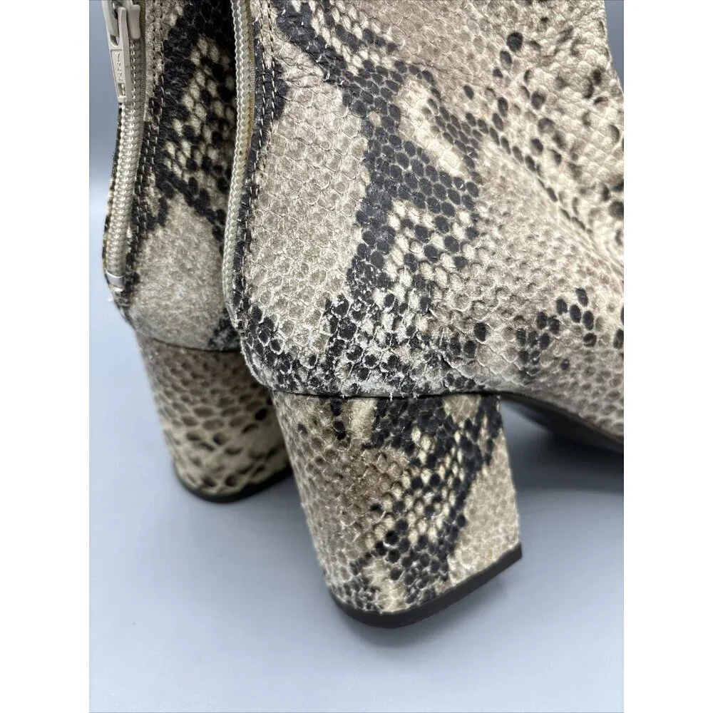 Free People Snake Skin Reptile Block Heel Women’s Boots Size 37‎